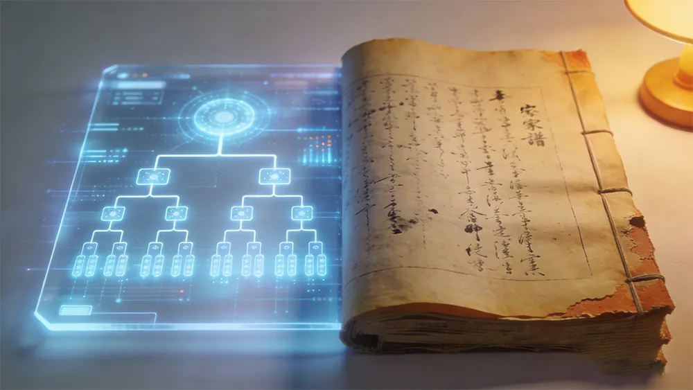 Digital vs paper family tree comparison