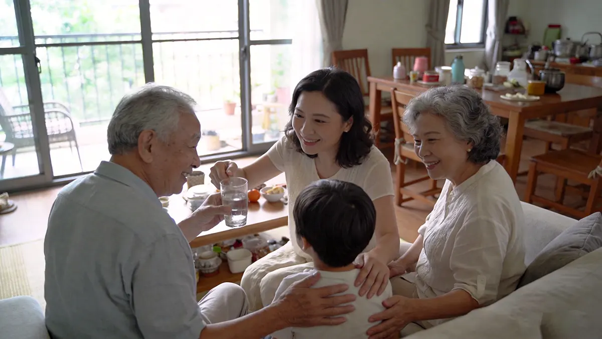 Traditional Asian family